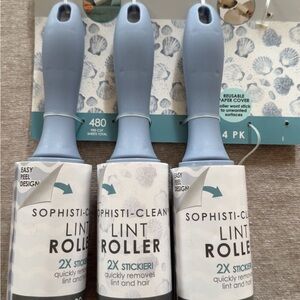 Lint Roller 3-Pack with Blue Handles